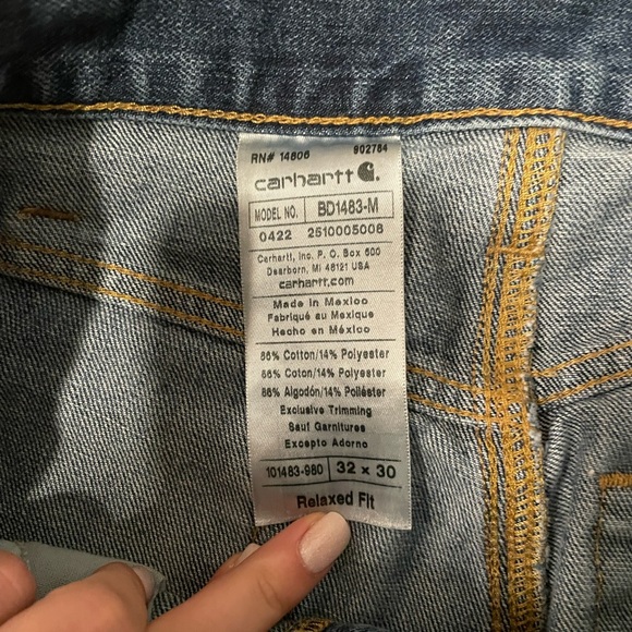 Carhartt Men's Dark Blue Straight Jeans - Picture 3 of 3